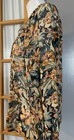 Dress Forum Floral Blouse Size M Gold Gray Long Sleeves Ruffles Front Tie Boho