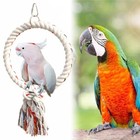 Pet Parrot Birds Cage Toy Cotton Rope Circle Ring Stand Chew Bite Hanging Swing