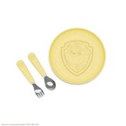 Lalo Paw Patrol 3pc Silicone Plate   Utensils Set - Rubble  Baby Feeding Set