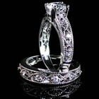  antique Lace __round Brilliant Clear Cz Wedding Set Sz-6__925 Sterling Silver