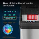 Automatic Sensor Touchless Trash Cans 13 Gal Stainless Garbage Bin Odor Filter 