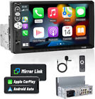 Single 1din Car Stereo Radio For Apple android Carplay 7  Touch Mp5 Bluetooth Fm