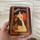 Vtg Tin Advertising Box Decor Coca Cola Soda Fountain 5c Delicious Refreshing