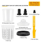 50pcs 20oz 600ml  Disposable Paint Spray Cup Gun Cup Liners   Lid System Kit