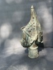 Vintage West African Bronze Head Sculpture - Benin Kingdom Style 13 