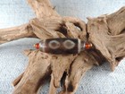 Energy Ancient 3 Eyes Tibetan Old Agate Dzi Bead Amulet Pendant Gzi Beads I3