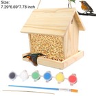 Wooden Hanging Wild Bird Feeder House Garden Feeding Station Yards Outdoor Decor