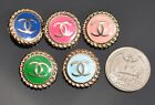  Chanel Button Cc Button Gold Edge Sewing  20mm  5pc 