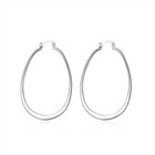 925 Sterling Silver Hoop Pierced Earrings 2 7  Inch L1
