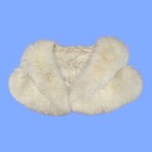 Wrap Stole 1960s  Artic Fox Fur Ivory Color Inside Satin  Inside Written Marilyn