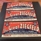 Vintage 1936 The Great Ziegfeld Lobby Cards Set Franklin Theatre Mgm Movie