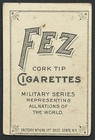 Fez Cigarette Trade Card Tobacianna Military Series Great Britain Trooper Card