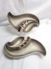 Vintage Mid Century Modern Napco 50 s Ashtrays Matching Pair Swirl Gold Retro