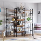 Ironck Bookcases And Bookshelves Triple Wide 5 Tiers Industrial Bookshelf  La   