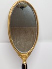 Mir-a-g0ld Antique Gold Tone Mirror Hand Held Vanity 15 5   