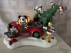 Disney Parks Mickey And Friends Light-up Christmas Red Truck Figurine-open Box