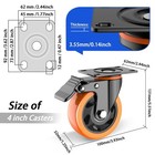 4 Inch Caster Wheels Casters Set Of 4 Heavy Duty Casters With Brake 2200 Lbs Loc