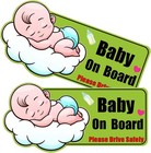 Reflective Waterproof Magnetic Sticker Safety Sign  Baby On Board Car  10 6x5 2