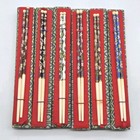 Six Pair Of Vintage Chinese Cloisonn   Enamel Multicolored Chopsticks W  Boxes