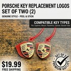 2x Key Fob Replacement For Porsche Colored Crest Small Emblem Logo 99663744300