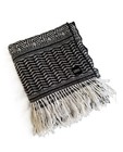 Dsw Woven Knit Blanket With Fringe Black  White 56 x50  Nip Throw Afghan