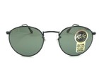 Vintage B l Ray-ban W1574 Vxas Black Round Metal Sunglasses Usa G-15 Green Nos