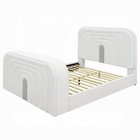 Queen Size Bedroom Set- White Finish- 3-piece Set With Bed And Two Nightstands
