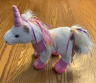 Ganz Webkinz Plush Ribbon Unicorn   hm461   No Code