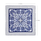Men s Silk Pocket Square Blue And White Paisley Floral 21 53cm Suit Handkerchief