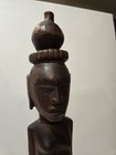 African Woman Wooden Hand Carved Statue Tribal Folk Art Figure - 20 5  Tall