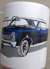 Classic Muscle Car 1967 Blue Pontiac Gto Convertible Coffee Mug White Auto Ink