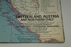 Folded Map Switzerland Austria   Northern Italy 1965 National Geographic Vintage