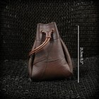 Medieval Style Leather Drawstring Pouch For Jewelry Cosplay Accessories - Brown