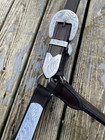 Black Leather Western Horse Show Halter W silver Overlay  Lead