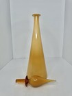 Htf Vintage Mcm Empoli Butterscotch Cased Glass Genie Bottle Decanter W stopper