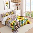 Sunflower Comforter Set King Size Rustic Farmhouse Bedding Set Spring Flowers 