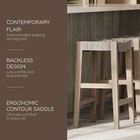 Maven Lane Stool In Weathered Grey Wood Finish W ronan Stone Vegan Leather used 