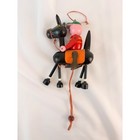 Vintage Wooden Pull String Jumping Jack Toy Rider On Donkey Hand Painted 6 Inch
