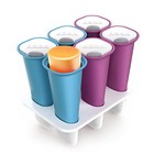 Summer Pops  6 Squeezable Silicone Molds With Reusable Spill-resistant Lids
