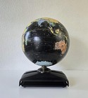 Vintage Mcm Replogle Starlight 12  Black Globe Raised Map Metal Base Drawer