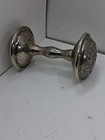 Vintage Silver Metal Baby Rattle  shaker 3 