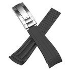 New 18 20 21 22mm Curved End Silicone Watch Bands Soft Rubber Replacement Strap