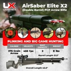 Umarex Airsaber Elite X2 Double Barrel Side Cocking Lever Pcp Air Rifle W arrows