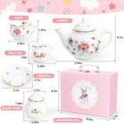 Kids Porcelain Tea Set For Girls - Princess Tea Party Playset With Teapot   Cups