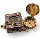 Brass Boy Scout Oath Compass Eagle Personalized Vintage Pocket With Leather Box
