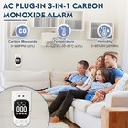 Carbon Monoxide Detector Plug In Wall  3-in-1 Co Level Monitor Alarm