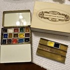 Brass Watercolor Palette Box With Professional Winsor   Newton Watercolors 