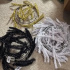 10 Inch Work Wreath Forms With Ties 5 White 1 Gold 2 Black Lot Of 8