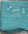 Green Pastel Embroidered Baby Quilt  Baby Quilt  Embroidered Baby Blanket  Baby