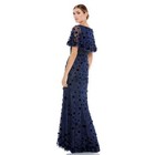 Mac Duggal Size 18 Midnight Blue Embellished Floral V-neck Lace Gown Maxi Dress